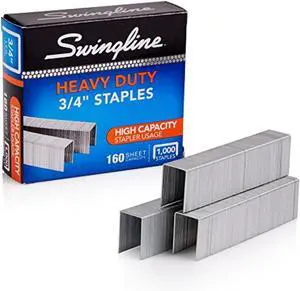 Swingline Staples, Heavy Duty for Desktop Staplers, 3/4" Length, 100/Strip, 1000/Box (35319) Swingline Staples, Heavy Duty for Desktop Staplers, 3/4" Length, 100/Strip, 1000/Box (35319)