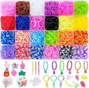 XKDOUS 24 Colors Rubber Band Bracelet Kit, Rubberband Bracelet Making Kit XKDOUS 24 Colors Rubber Band Bracelet Kit, Rubberband Bracelet Making Kit