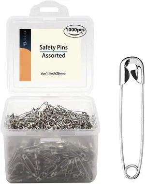 Safety Pins, 1000 Pieces - 1.1 Inch Safety Pins Clothing Clips Tool 28mm Decorative Assorted, Metal Sewing Accessories Kit Safety Pins, 1000 Pieces - 1.1 Inch Safety Pins Clothing Clips Tool 28mm Decorative Assorted, Metal Sewing Accessories Kit