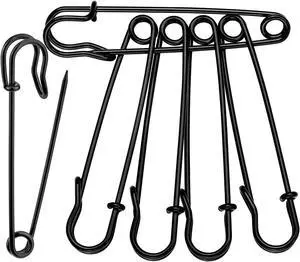 Large Safety Pins, 15 Pack Heavy Duty Safety Pins 3 Inch Black Large Safety Pins, 15 Pack Heavy Duty Safety Pins 3 Inch Black