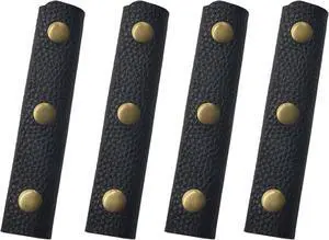 ZCLGOOD 4PCS 13x9cm Leather Handle Wrap Covers, Black Handbag Grip Protector with Metal Buckle, Soft Purse Strap Pad for Luggage Tote Wallet, PU Leather Craft Supplies ZCLGOOD 4PCS 13x9cm Leather Handle Wrap Covers, Black Handbag Grip Protector with Metal Buckle, Soft Purse Strap Pad for Luggage Tote Wallet, PU Leather Craft Supplies