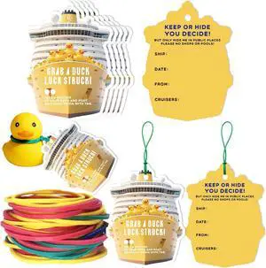 50 Pcs Duck Tags for Cruising and Rubber Duck Game Cards - 2.64 x 3.54 Inches With 50 Rubber Bands for Cruise Ship 50 Pcs Duck Tags for Cruising and Rubber Duck Game Cards - 2.64 x 3.54 Inches With 50 Rubber Bands for Cruise Ship