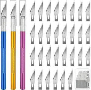 3 PCS Exacto Knife, Hobby Knife, Craft Knives with 30 PCS Spare Exacto Knife Blades(#11),Profession Craft Knifes for Crafts, Arts, Modeling, Scrapbooking, Stencil By XEKIGU, AK0103 3 PCS Exacto Knife, Hobby Knife, Craft Knives with 30 PCS Spare Exacto Knife Blades(#11),Profession Craft Knifes for Crafts, Arts, Modeling, Scrapbooking, Stencil By XEKIGU, AK0103