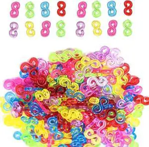 1000 Pieces S Clips Rubber Band Clips, Plastic Band Clips Connectors Refills Bracelet Kit Clip for Loom Bracelets DIY Making Refill Kit 1000 Pieces S Clips Rubber Band Clips, Plastic Band Clips Connectors Refills Bracelet Kit Clip for Loom Bracelets DIY Making Refill Kit