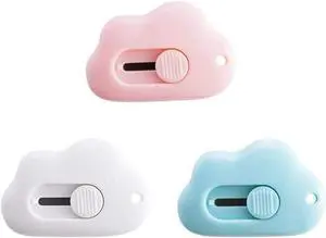 3Pcs Mini Cutter Cloud Shape Retractable Letter Opener Utility Shrink Wrap Box Opener Safety Blade with Key Chain Hole Random Color 3Pcs Mini Cutter Cloud Shape Retractable Letter Opener Utility Shrink Wrap Box Opener Safety Blade with Key Chain Hole Random Color