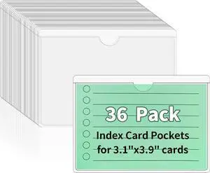 NIUBIER Storage Bin Labels, 36 Pcs Clear Adhesive Pockets for 3×3.5 in Card NIUBIER Storage Bin Labels, 36 Pcs Clear Adhesive Pockets for 3×3.5 in Card
