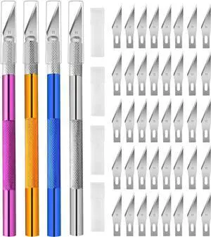 4PCS Exacto Knife, Hobby Knife Craft Knifes with 40PCS Spare Exacto Knife Blades(#11), Profession Exacto Knives Precision Knife for Crafting, Arts, Modeling, Scrapbooking, Stencil 4PCS Exacto Knife, Hobby Knife Craft Knifes with 40PCS Spare Exacto Knife Blades(#11), Profession Exacto Knives Precision Knife for Crafting, Arts, Modeling, Scrapbooking, Stencil