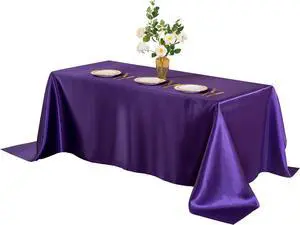 Purple Satin Tablecloth 60 x 102 Inches Purple Satin Tablecloth 60 x 102 Inches