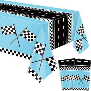 4Pcs Racing Car Tablecloths Car Birthday Party Supplies Road Table Cloth Race Car Party Table Cover Blue Racing Theme Party Car Decorations of 51 X 86IN 4Pcs Racing Car Tablecloths Car Birthday Party Supplies Road Table Cloth Race Car Party Table Cover Blue Racing Theme Party Car Decorations of 51 X 86IN