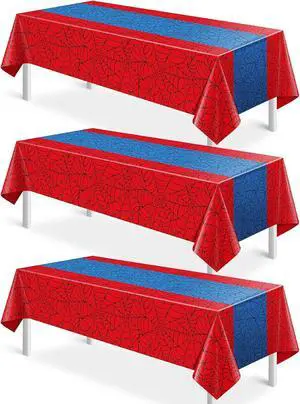 3Pcs Spider Web Themed Birthday Party Tablecloths Decorations,Red Blue Hero Plastic Table Cover Disposable Rectangle Table Cloth for Baby Shower Kids Boys Birthday Party Supplies,54x108 Inch 3Pcs Spider Web Themed Birthday Party Tablecloths Decorations,Red Blue Hero Plastic Table Cover Disposable Rectangle Table Cloth for Baby Shower Kids Boys Birthday Party Supplies,54x108 Inch