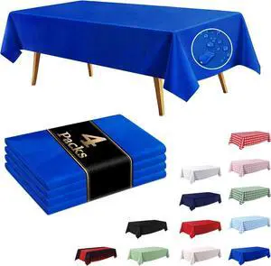 4 Pack Royal Blue Disposable Tablecloth, Leakproof & Sturdy Table Cloth 4 Pack Royal Blue Disposable Tablecloth, Leakproof & Sturdy Table Cloth