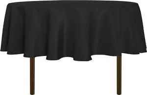 Black Round Tablecloth 60 Inch Diameter for 20-48 Inch Tables Black Round Tablecloth 60 Inch Diameter for 20-48 Inch Tables