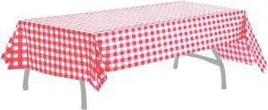 Pcs of 2 Red & White Premium Plastic Checkered Flag Tablecloths Picnic Table Covers, Tablecovers Party Favor (2, RED & WHITE) Pcs of 2 Red & White Premium Plastic Checkered Flag Tablecloths Picnic Table Covers, Tablecovers Party Favor (2, RED & WHITE)