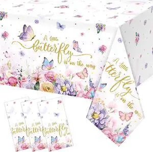 3 Pack Butterfly Baby Shower Tablecloth, Little Butterfly is On The Way Baby Shower Decorations, Plastic Disposable Rectangle Watercolor Spring Themed Tablecloth Backdrop Party Decorations 3 Pack Butterfly Baby Shower Tablecloth, Little Butterfly is On The Way Baby Shower Decorations, Plastic Disposable Rectangle Watercolor Spring Themed Tablecloth Backdrop Party Decorations