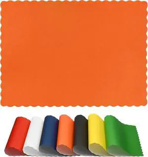 Paper Placemats for Dining Table Disposable Scalloped Edges Color Table Mats Great for Parties and Christmas Table Decorations 10"x14" (Orange) 50ct Paper Placemats for Dining Table Disposable Scalloped Edges Color Table Mats Great for Parties and Christmas Table Decorations 10"x14" (Orange) 50ct