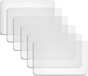 6 Pcs Clear Plastic Placemats for Dining Table Heat-Resistant Place Mats 15.7 x 11.8 Inch Washable and Wipeable Table Protector for Kitchen, Dining, Crafting and Shelf Liner 6 Pcs Clear Plastic Placemats for Dining Table Heat-Resistant Place Mats 15.7 x 11.8 Inch Washable and Wipeable Table Protector for Kitchen, Dining, Crafting and Shelf Liner