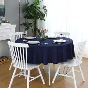 Navy Blue 48 Inch Round Tablecloth, Waterproof Table Cloth Navy Blue 48 Inch Round Tablecloth, Waterproof Table Cloth
