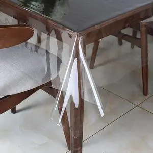 Clear Vinyl Tablecloth Protector Waterproof/Oil-Proof Plastic Square Transparent Sheet Table Cover 54X54 Inch Clear Vinyl Tablecloth Protector Waterproof/Oil-Proof Plastic Square Transparent Sheet Table Cover 54X54 Inch