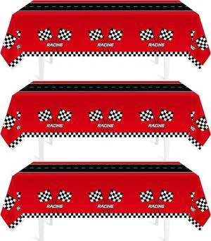 3Pcs Racing Car Plastic Tablecloth, Race Birthday Party Decorations, 54'' x 108'' Checkered Table Cloth Decor, Favors Rectangular Tablecloth for Boys Baby Shower Home 3Pcs Racing Car Plastic Tablecloth, Race Birthday Party Decorations, 54'' x 108'' Checkered Table Cloth Decor, Favors Rectangular Tablecloth for Boys Baby Shower Home