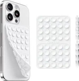 Klearlook Silicone Double Sided Suction Cup Phone Case Mount, White Klearlook Silicone Double Sided Suction Cup Phone Case Mount, White