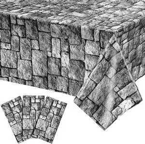 3 Pack Stone Wall Tablecloths Plastic Rock Medieval 3 Pack Stone Wall Tablecloths Plastic Rock Medieval