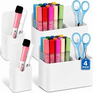 Magnetic Pen Holder, Magnetic Marker Holder, 4 Pack, White Magnetic Pen Holder, Magnetic Marker Holder, 4 Pack, White