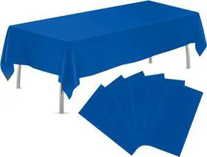 Royal Blue 6 Pack Plastic Table Cloth 54" x 108", Disposable Tablecloths Rectangle Table Cover, Plastic Tablecloths for Parties Royal Blue 6 Pack Plastic Table Cloth 54" x 108", Disposable Tablecloths Rectangle Table Cover, Plastic Tablecloths for Parties