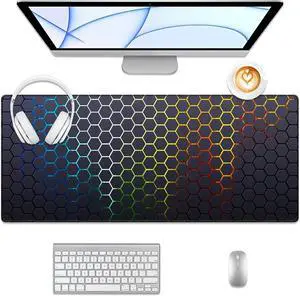Honeycomb Desk Pad, Stitched Edges Mouse Pad, Large Office Desk Mat, Non-Slip Gaming Mouse Pad, Laptop Desk Pad, Desk Writing Pad for Office and Home Honeycomb Desk Pad, Stitched Edges Mouse Pad, Large Office Desk Mat, Non-Slip Gaming Mouse Pad, Laptop Desk Pad, Desk Writing Pad for Office and Home