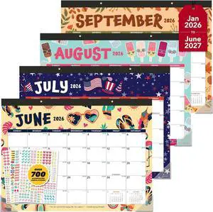 12 Months Colorful Assorted Academic Desk Calendar 2026-2027 12 Months Colorful Assorted Academic Desk Calendar 2026-2027