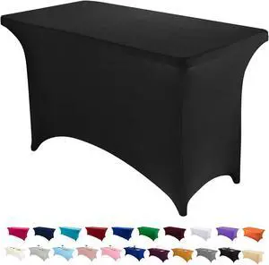 4FT Spandex Table Cover Rectangular Stretch Spandex Tablecloth (Black,4FT) 4FT Spandex Table Cover Rectangular Stretch Spandex Tablecloth (Black,4FT)