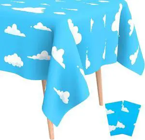 2Pcs Blue Sky and White Clouds Tablecloth Birthday Party Supplies, 54x108 Inch Cartoon Story Tablecloth, Cartoon Tablecovers Party Table Cover for Baby Boy Girl Kids Shower Birthday Party Decorations 2Pcs Blue Sky and White Clouds Tablecloth Birthday Party Supplies, 54x108 Inch Cartoon Story Tablecloth, Cartoon Tablecovers Party Table Cover for Baby Boy Girl Kids Shower Birthday Party Decorations