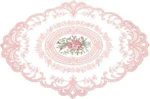 Retro Lace Placemat 12x16-in Oval Embroidered Table Place Mats French Crochet Doilies Coasters Cup Mat for Home Wedding, Peach Pink Retro Lace Placemat 12x16-in Oval Embroidered Table Place Mats French Crochet Doilies Coasters Cup Mat for Home Wedding, Peach Pink