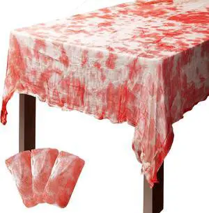 3Pcs Halloween Bloody Gauze Table Cover-85"x60" Bloody Handprint Tablecloth 3Pcs Halloween Bloody Gauze Table Cover-85"x60" Bloody Handprint Tablecloth