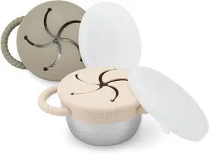 2 Pack Stainless Steel Toddler Snack Cups with Lids, 9 oz 2 Pack Stainless Steel Toddler Snack Cups with Lids, 9 oz