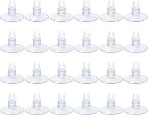 Aquarium Suction Cups, for Fish Tank Airline Tubing, with Clips 3/16" air Hose Holder, 24pcs (Clear) Aquarium Suction Cups, for Fish Tank Airline Tubing, with Clips 3/16" air Hose Holder, 24pcs (Clear)