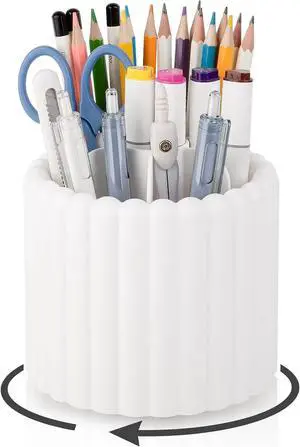 Rotating Pen Holder for Desk Removable Pencil Cup, Small White Rotating Pen Holder for Desk Removable Pencil Cup, Small White