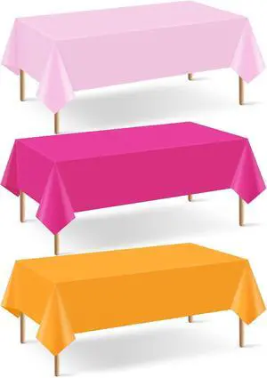 3 Pcs Pink and Orange Party Decorations Tablecloths Rectangular Plastic Table Cloth Disposable Table Cover Decor Waterproof Table Cover for Sunset Party Birthday Baby Shower(54x108 Inch) 3 Pcs Pink and Orange Party Decorations Tablecloths Rectangular Plastic Table Cloth Disposable Table Cover Decor Waterproof Table Cover for Sunset Party Birthday Baby Shower(54x108 Inch)