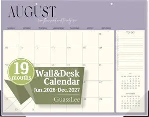 Desk Calendar 2026-2027, 19 Months (Jun 2026-Dec 2027), 14" x 11" Desk Calendar 2026-2027, 19 Months (Jun 2026-Dec 2027), 14" x 11"