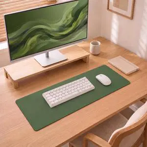 Leather Desk Pad Protector, 27.5" x 12",Olive Green Desk Mat Leather Desk Pad Protector, 27.5" x 12",Olive Green Desk Mat