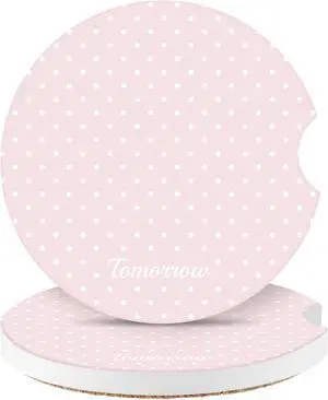 Cute Fashion Polka Dot Car Coasters 2 Pack for Cup Holders, 2.56 Inch Finger Notch Retro 70's Style Ceramics Heat Resistant Anti Slip Cork Base Car Drinks Coasters Auto Accessories-Pink Cute Fashion Polka Dot Car Coasters 2 Pack for Cup Holders, 2.56 Inch Finger Notch Retro 70's Style Ceramics Heat Resistant Anti Slip Cork Base Car Drinks Coasters Auto Accessories-Pink