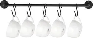 Wall Mounted Mug Holder, Coffee Cup Hanger Rack with 5 Hooks, 1 Pack Wall Mounted Mug Holder, Coffee Cup Hanger Rack with 5 Hooks, 1 Pack