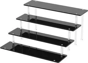 4 Tier Acrylic Display Risers, Black Perfume Organizer, Cupcake Stand 4 Tier Acrylic Display Risers, Black Perfume Organizer, Cupcake Stand