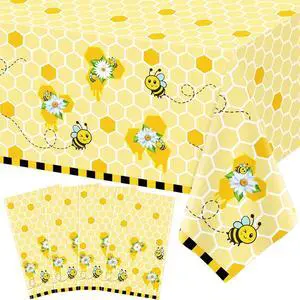 4PCS Yellow Bee Tablecloth Honey Table Covers Sweet as Can Bee Table Cloth Honey Bee Day Tablecloths for Bees Theme Baby Shower Birthday Party Decoration 86X51IN 4PCS Yellow Bee Tablecloth Honey Table Covers Sweet as Can Bee Table Cloth Honey Bee Day Tablecloths for Bees Theme Baby Shower Birthday Party Decoration 86X51IN