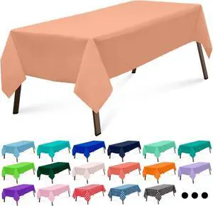 Peach 3 Pack Rectangle Plastic Tablecloth 54 x 108 Inches Premium Rose Gold Peach Decorative Table Cover for Baby Shower, Birthday, Wedding, Indoor and Outdoor use Peach 3 Pack Rectangle Plastic Tablecloth 54 x 108 Inches Premium Rose Gold Peach Decorative Table Cover for Baby Shower, Birthday, Wedding, Indoor and Outdoor use