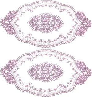 2Pack Retro Lace Placemat 11x20-in Oval Embroidered Table Place Mats French Crochet Doilies Coasters Cup Mat for Home Wedding, Purple 2Pack Retro Lace Placemat 11x20-in Oval Embroidered Table Place Mats French Crochet Doilies Coasters Cup Mat for Home Wedding, Purple