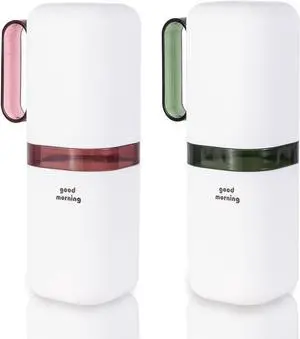 Travel Toothbrush Holder,Toothbrush Holder and Rinse Cup with Handle Toothbrush Travel Case,Multifunctional Toothbrush Cup,Large Capacit Travel Toothbrush Holder with Mouthwash Cup(Purple+Green) Travel Toothbrush Holder,Toothbrush Holder and Rinse Cup with Handle Toothbrush Travel Case,Multifunctional Toothbrush Cup,Large Capacit Travel Toothbrush Holder with Mouthwash Cup(Purple+Green)
