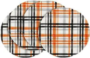 Orange Black Buffalo Plaid Halloween Round Placemats Set of 4, 14 Inch Fall Round Table Mats for Dining Decoration Orange Black Buffalo Plaid Halloween Round Placemats Set of 4, 14 Inch Fall Round Table Mats for Dining Decoration