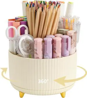 360°Rotating Pen&Pencil Holder For Desk With 5Slots Cute Office 360°Rotating Pen&Pencil Holder For Desk With 5Slots Cute Office