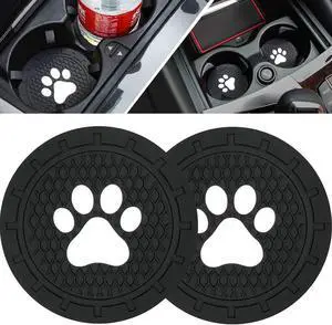 Car Cup Holder Coasters-Car Interior Accessories 2.75 inch Silicone Anti Slip Cute Dog Paw Car Coaster -Universal (Pack of 2) Car Cup Holder Coasters-Car Interior Accessories 2.75 inch Silicone Anti Slip Cute Dog Paw Car Coaster -Universal (Pack of 2)