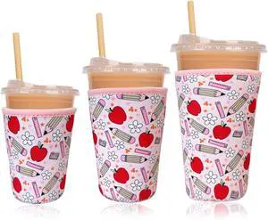 Reusable Insulated Neoprene Iced Coffee Cup Sleeve, Durable Drink Sleeve for Cold Beverages, Beverage Holder for Iced Coffee, Teacher Treasure Reusable Insulated Neoprene Iced Coffee Cup Sleeve, Durable Drink Sleeve for Cold Beverages, Beverage Holder for Iced Coffee, Teacher Treasure